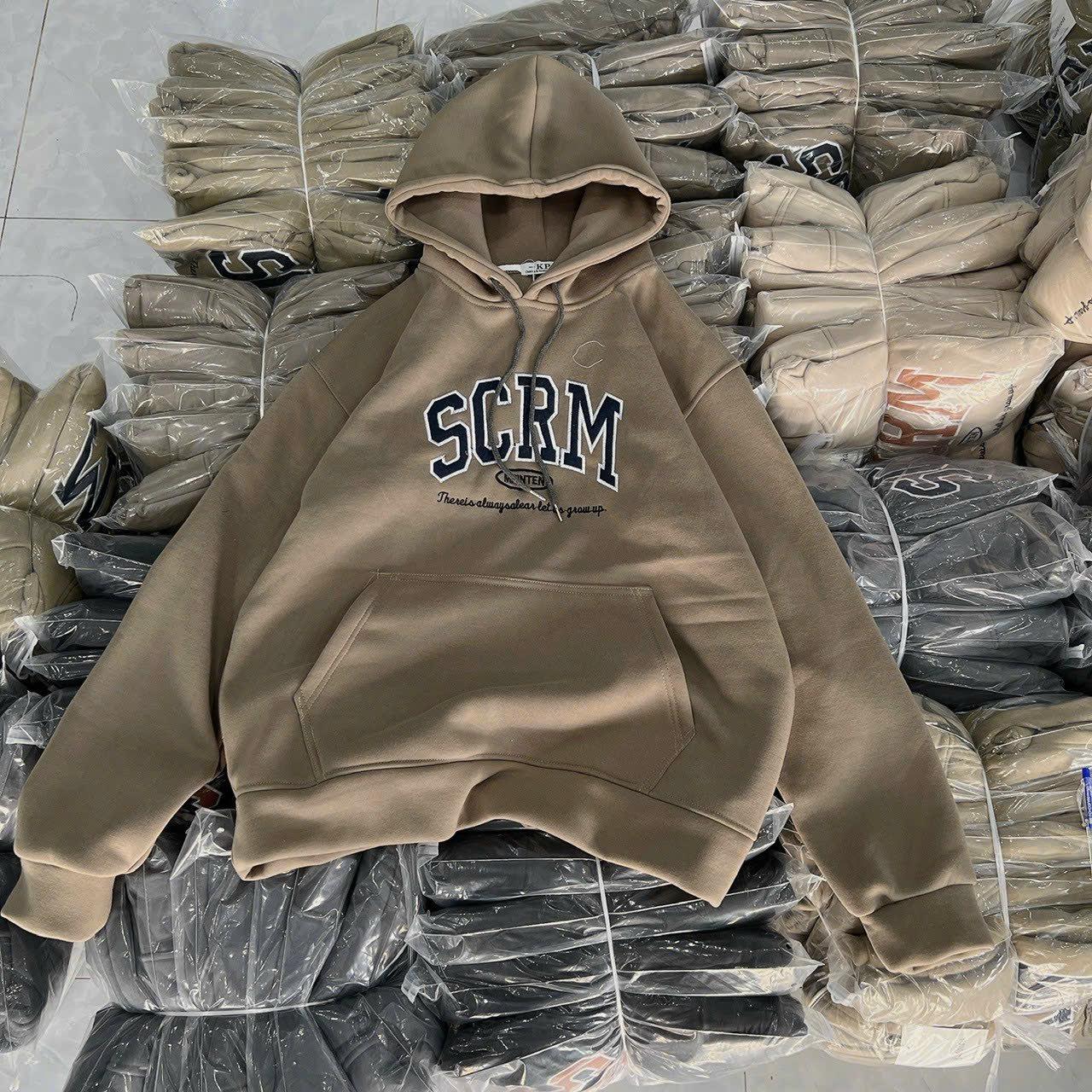 Áo Khoác Nỉ Hoodie Nam Nữ Với Chất Vải Dày Dặn Mềm Mịn Dáng Form Rộng Đẹp Áo Có In Chữ SCRM Sắc Nét Áo Đẹp Hàng Hot Trend HTM FASHION