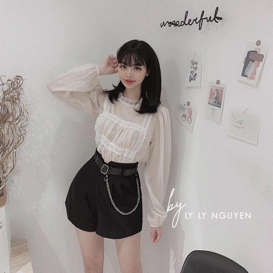 Quần sooc vải kèm đai xích mã 3365