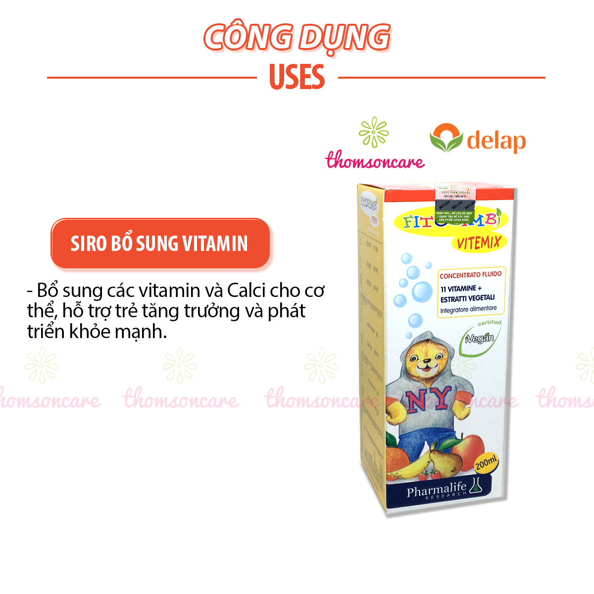 Bổ sung Vitamin cho bé - Vitemix Bimbi của hãng Fitobimbi - Nhập khẩu từ Ý