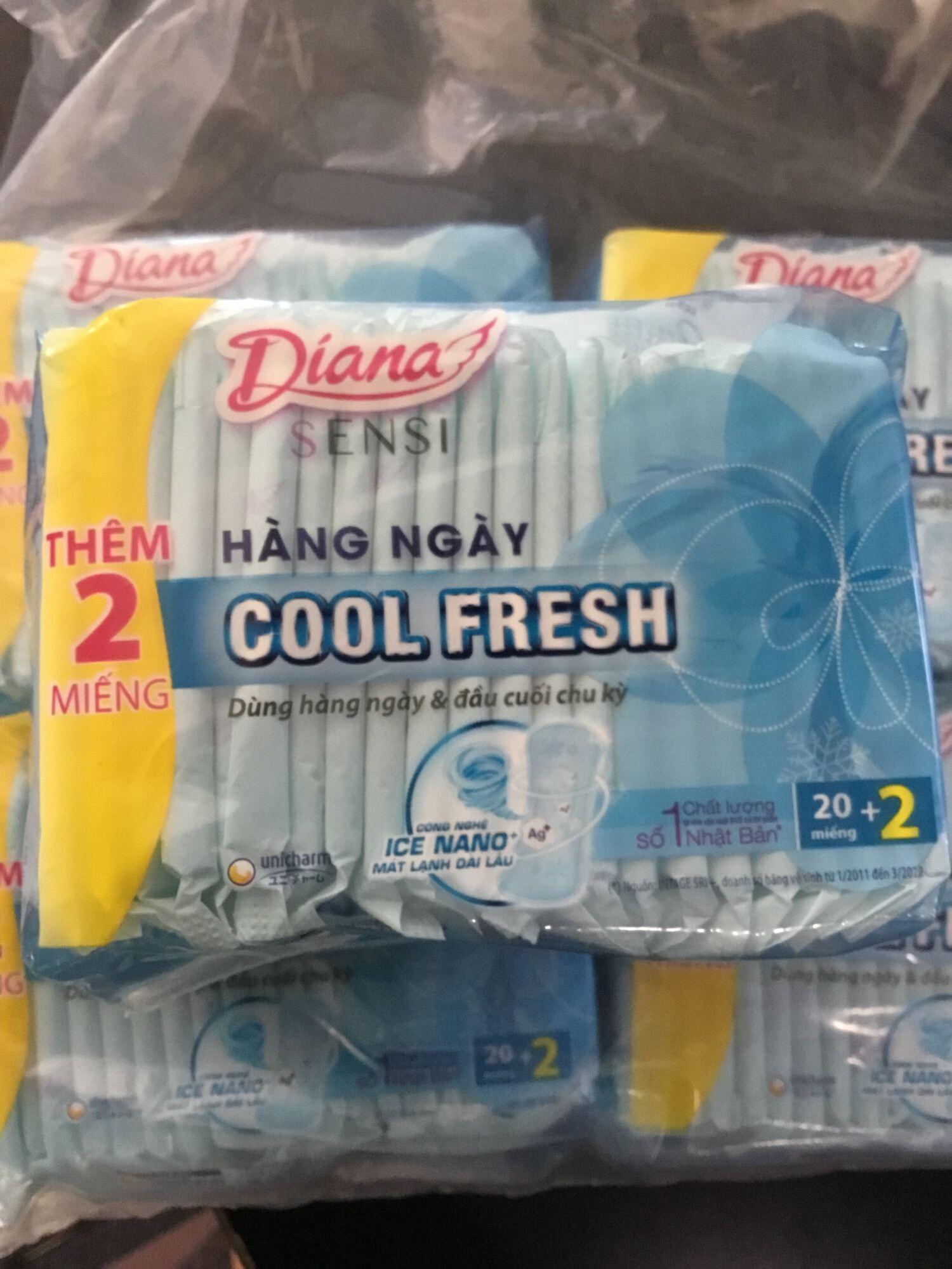 (15.5cm Không Cánh) - Combo 6 Gói Băng Vệ Sinh Diana Hàng Ngày Sensi Cool Fresh- Mỗi Gói 20 Miếng- Date luôn mới