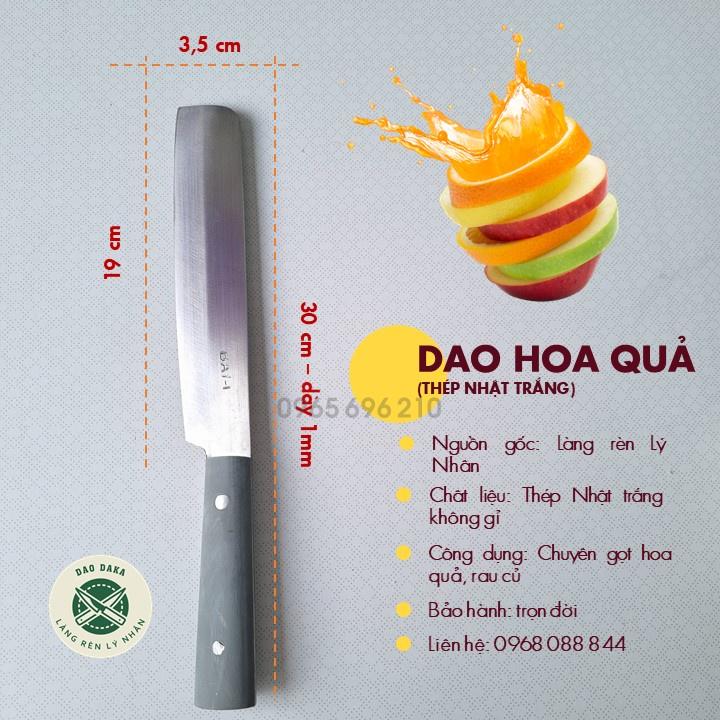 Dao thái và gọt hoa quả thép Nhật trắng không gỉ - Chuôi nhựa