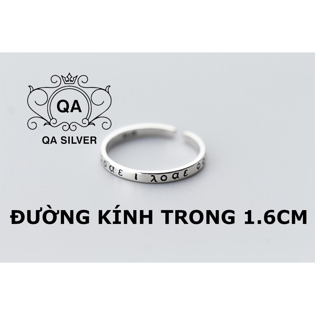 Nhẫn bạc 925 khắc chữ Hy Lạp cổ nhẫn nam nữ S925 LETTER Silver Ring RI220701