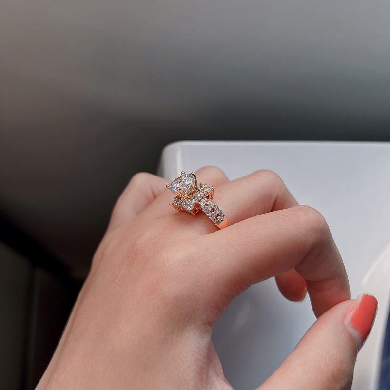 Nhẫn nữ xi vàng siêu sáng bền màu Kami