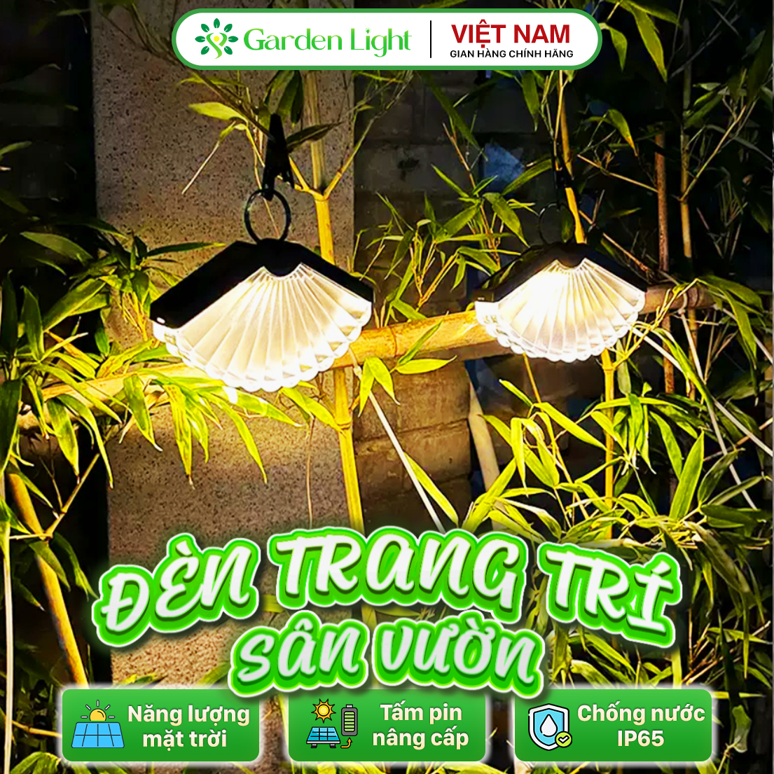 Đèn trang trí năng lượng mặt trời Hình quạt, tích kiệm điện, bóng siêu sáng, chống thấm nước - DA3081