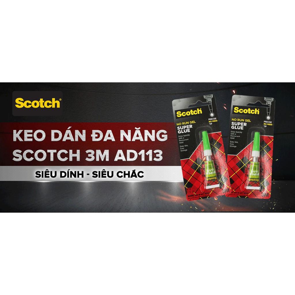 Keo dán đa năng Scotch 3M siêu dính, siêu bền, keo trong suốt tính thẩm mỹ cao, keo loãng mau khô, dễ sử dụng AD113