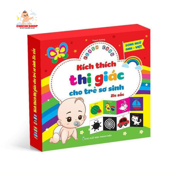 Bộ Thẻ Kích Thích Thị Giác Loại Ziczac Phát Triển Trí Não Cho Trẻ Sơ Sinh