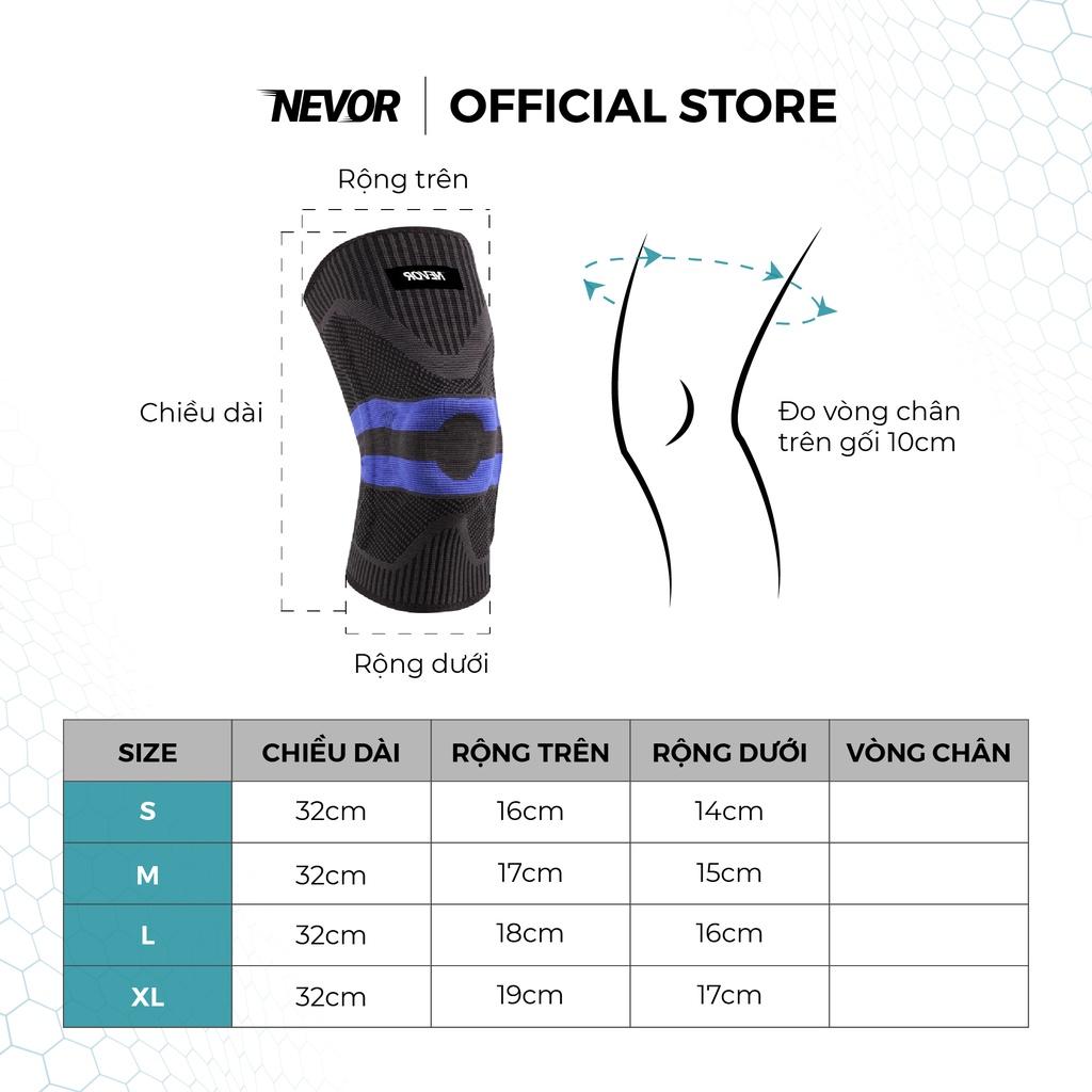 Bó gối thể thao Nevor BDG01 giảm đau, phòng tránh chấn thương dây chằng sử dụng cho gym, bóng đá, bóng rổ...