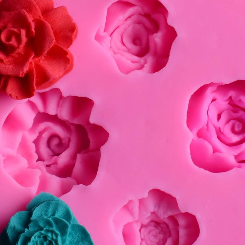 Khuôn silicon 3D 4 hoa hồng