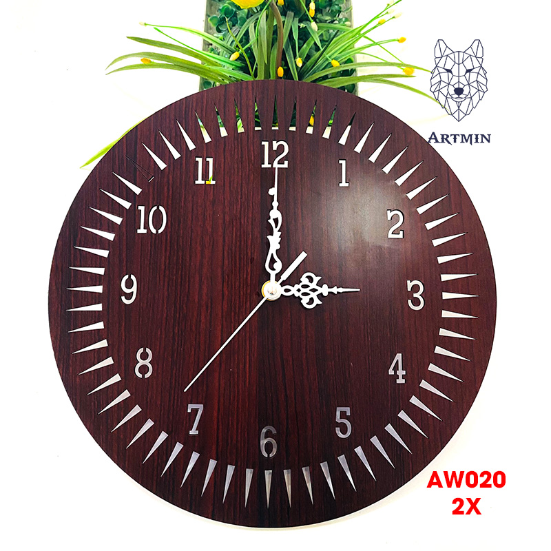 AW020 - Đồng Hồ Gỗ Treo Tường – Décor Trang Trí Hoa Hướng Dương