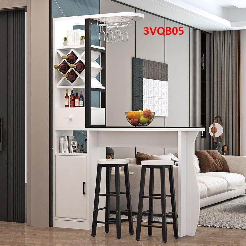 Quầy bar mini, quầy bar kiêm vách ngăn phòng khách nhà bếp 3VQB05