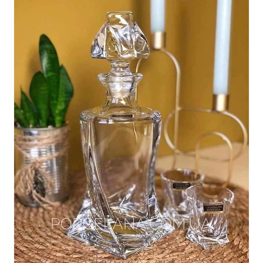 Bộ 6 Cốc Pha Lê Bohemia Quadro Whisky, Dung Tích 340ml, Nhập Đức