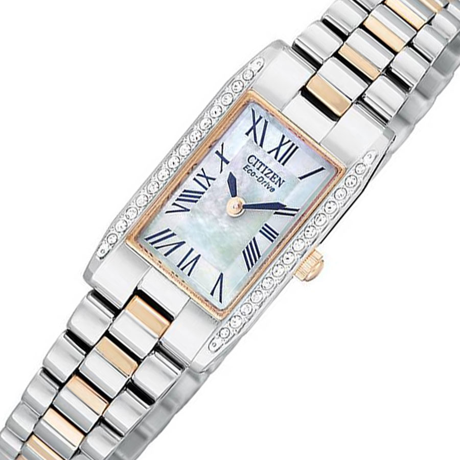 Đồng Hồ Nữ Citizen Đính Đá Swarovski Dây Thép Không Gỉ EW9816-51D - Mặt Xà Cừ