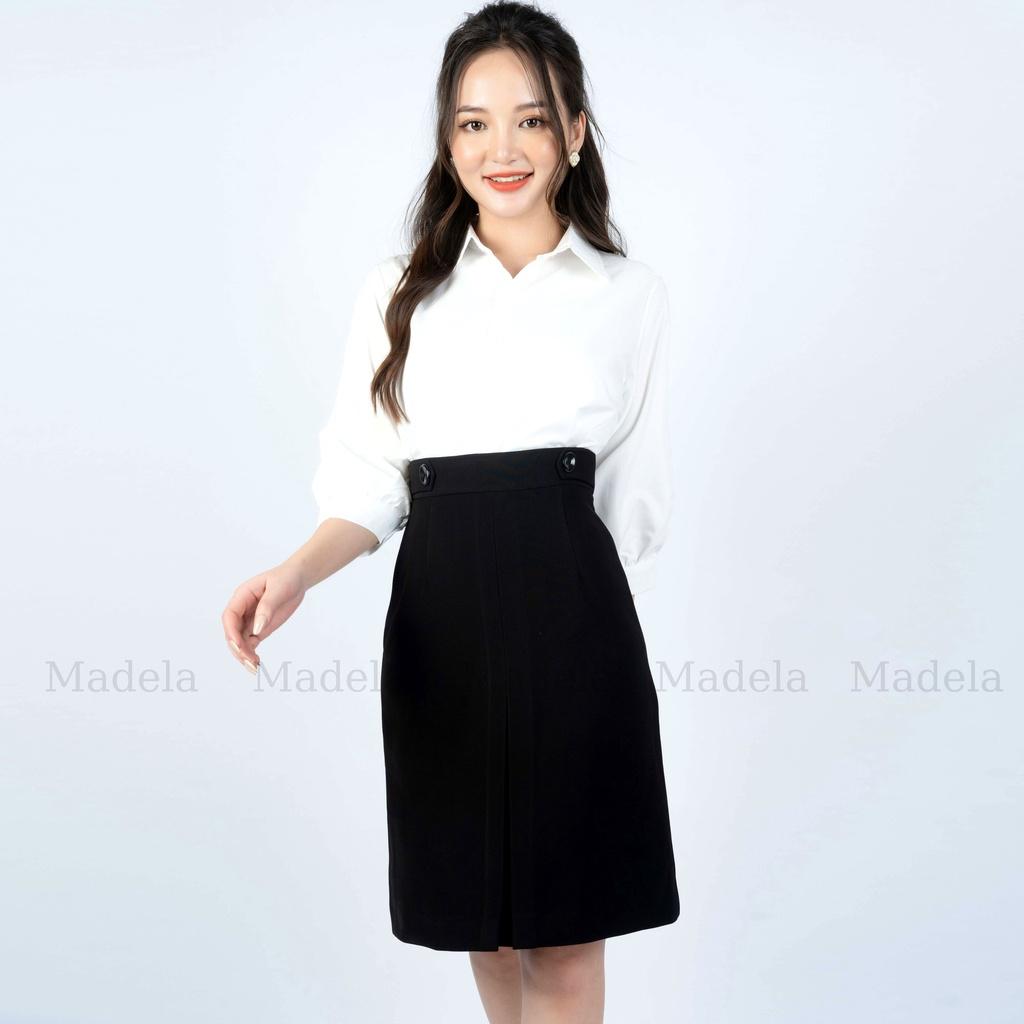 Chân Váy dài Chữ A Xẻ trước Madela Phong cách thanh lịch ,Váy dài chữ A midi kiểu dáng basic công Sở , chất vải dày dặn có nhiều màu lựa chọn - CVLD06
