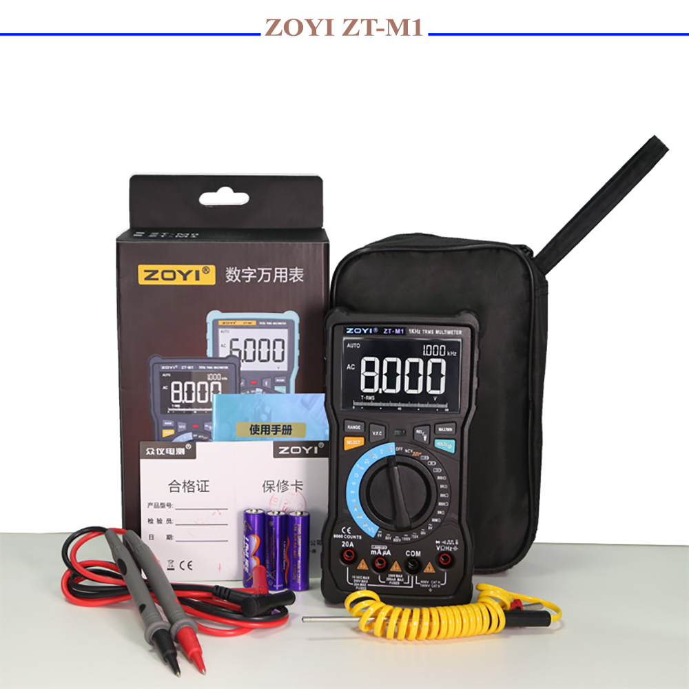 Đồng Hồ Đo Điện Vạn Năng ZOYI ZT-M1 Vạn Năng Kỹ Thuật Số Màn Hình LCD AC/DC Khuếch Tự Động/Bằng Tay Phạm Vi Tần Số Điện Trở Điốt Máy Kiểm Tra Nhiệt Độ