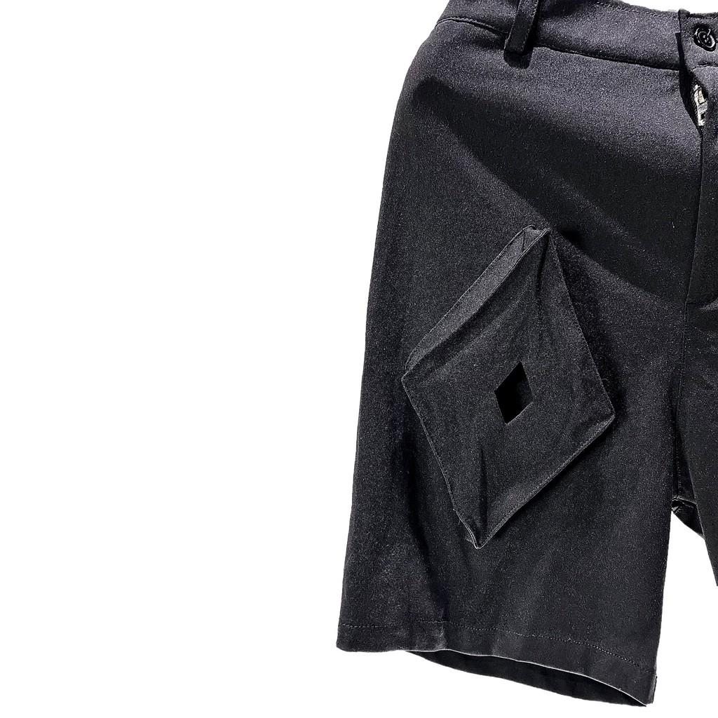 Quấn Short Nam Nữ 12.DESTINY Chi Tiết Túi Hình Thoi Đặc Biệt Và Túi Vuông Nổi Chất Liệu Mì Hàn Đen