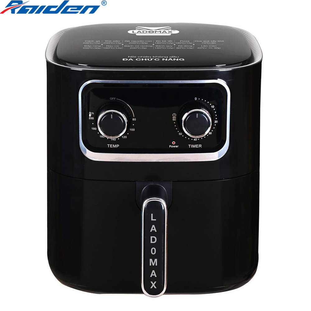 Nồi chiên không dầu 10.5L Ladomax HA-5619 công nghệ đối lưu chiên thức ăn giòn đều, khay chống dính tách dầu mỡ - Hàng chính hãng