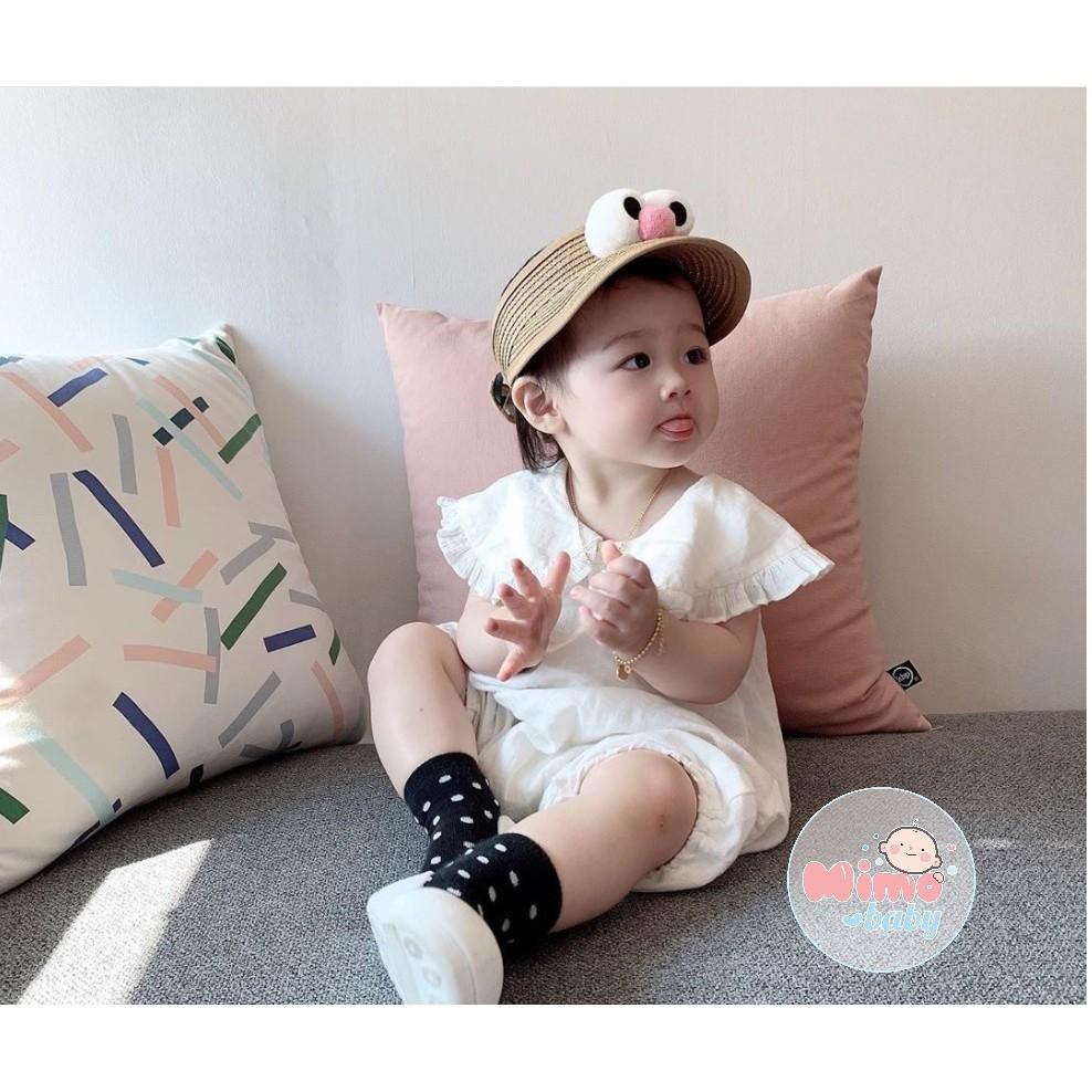 Mũ cói nửa đầu hình mắt chim cho bé (1-3y) Mimo MH07