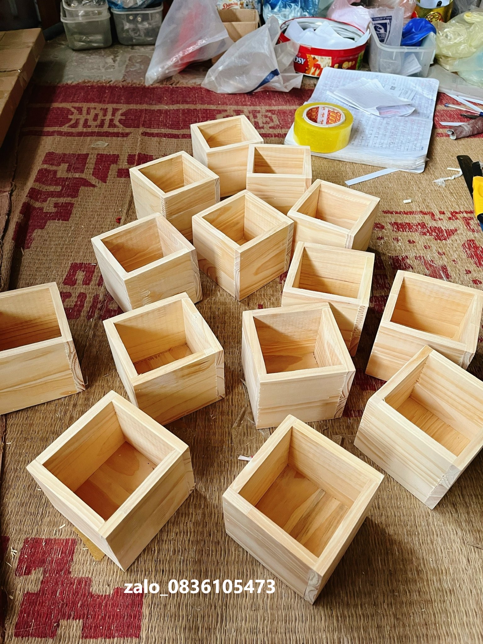 Hộp gỗ mini trồng sen đá