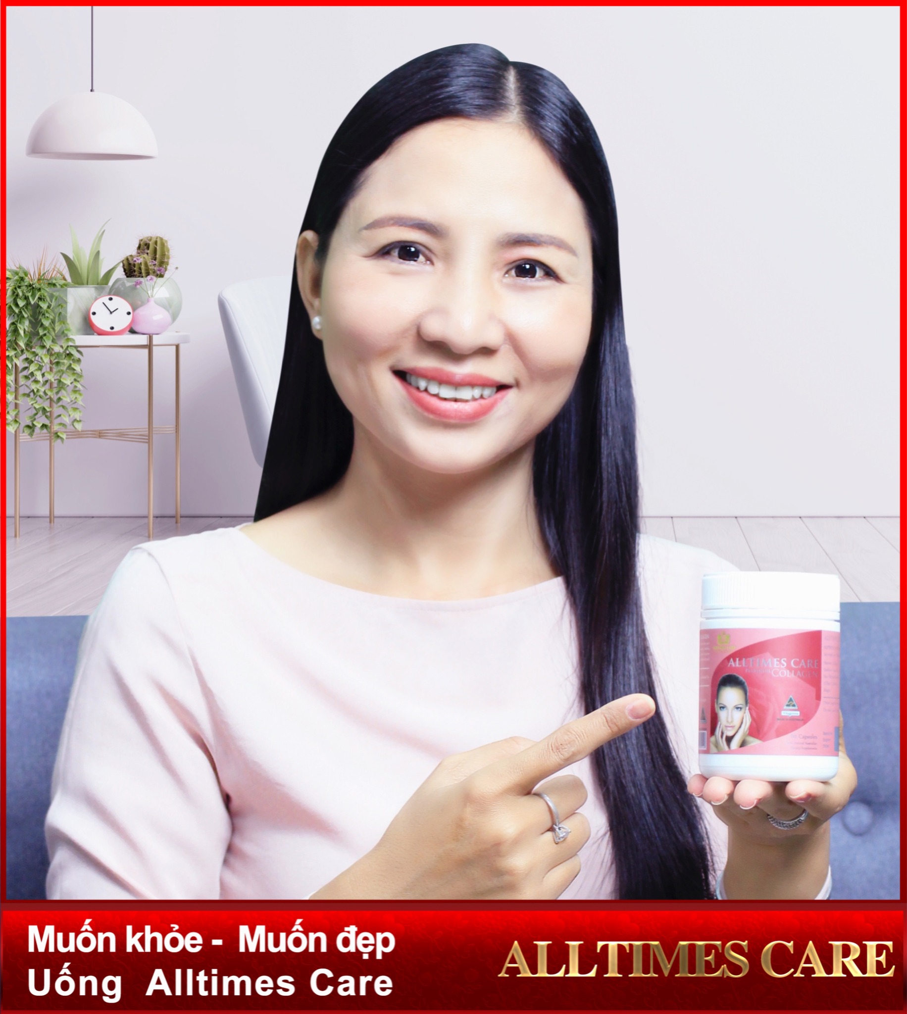 Thực phẩm bảo vệ sức khỏe hỗ trợ làm chậm quá trình lão hóa da ALLTIMES CARE PLATINUM COLLAGEN - Hộp 60 viên