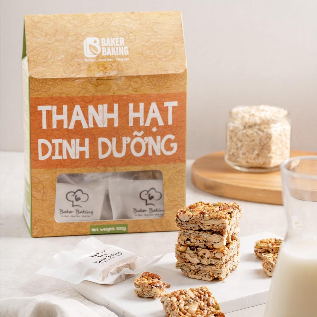 Bánh thanh hạt dinh dưỡng Baker Baking không đường, không chất bảo quản, tiện lợi hỗ trợ tập luyện, tăng cơ 100g