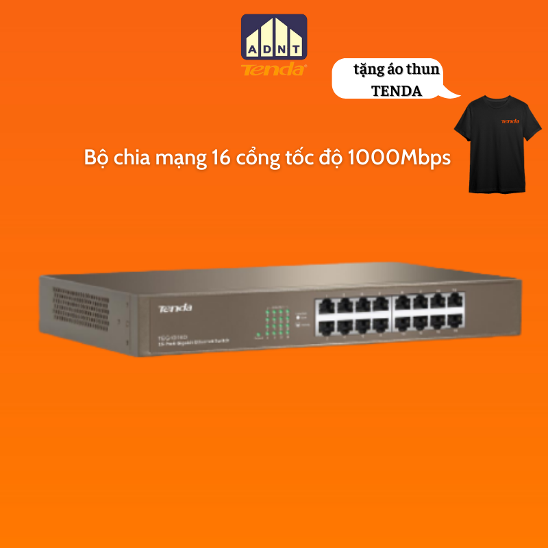 Bộ chia mạng 16 cổng tốc độ 1000Mbps Switch TEG1016D Tenda hàng chính hãng