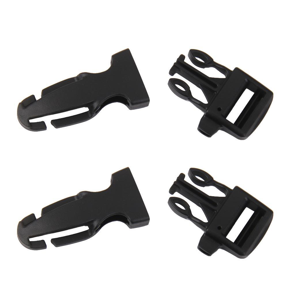 2pcs Plastic Backpack Chest Webbing Strap Adjuster Buckle with Whistle