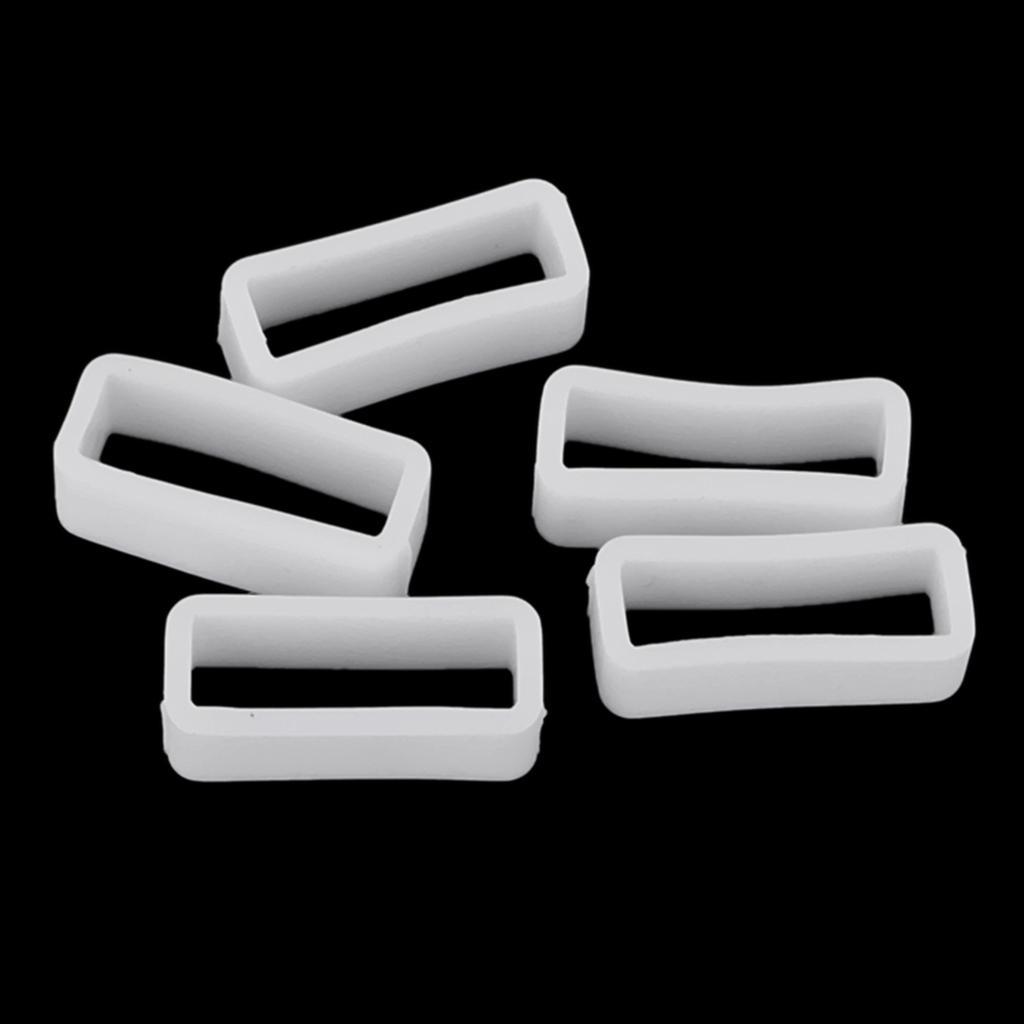 2X 5PCS rubber belt ring rubber belt ring watch accessories 22mm White