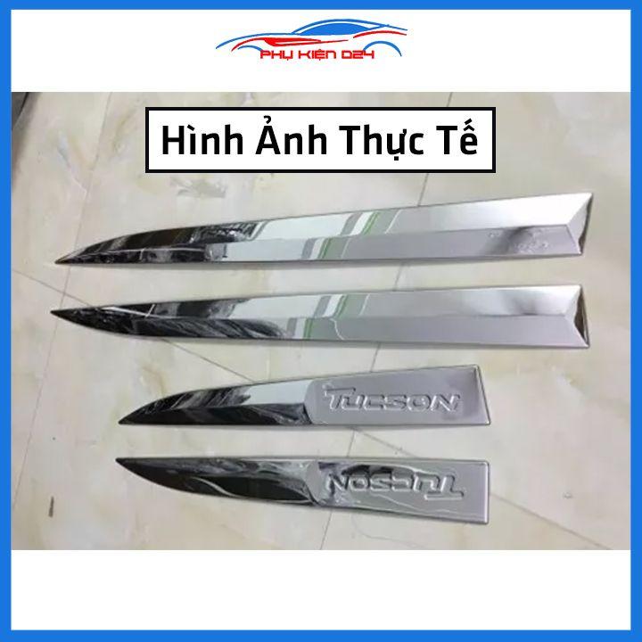 Bộ ốp nẹp sườn Tucson 2016-2017-2018-2019-2020-2021 mạ crom bản to trang trí làm đẹp xe