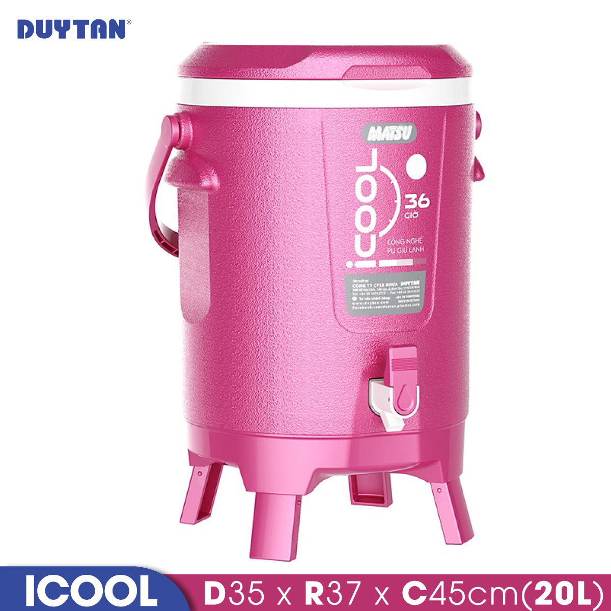 Bình đá giữ nhiệt nhựa Duy Tân Icool 20 lít - 05301 - Hàng chính hãng