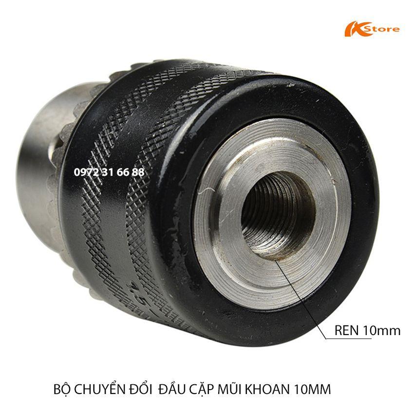 BỘ ĐẦU CHUYỂN ĐỔI MÁY VẶN VÍT THÀNH MÁY KHOAN - BỘ CHUYỂN ĐỔI ĐẦU CẶP MŨI KHOAN 10MM KHÓA TAY