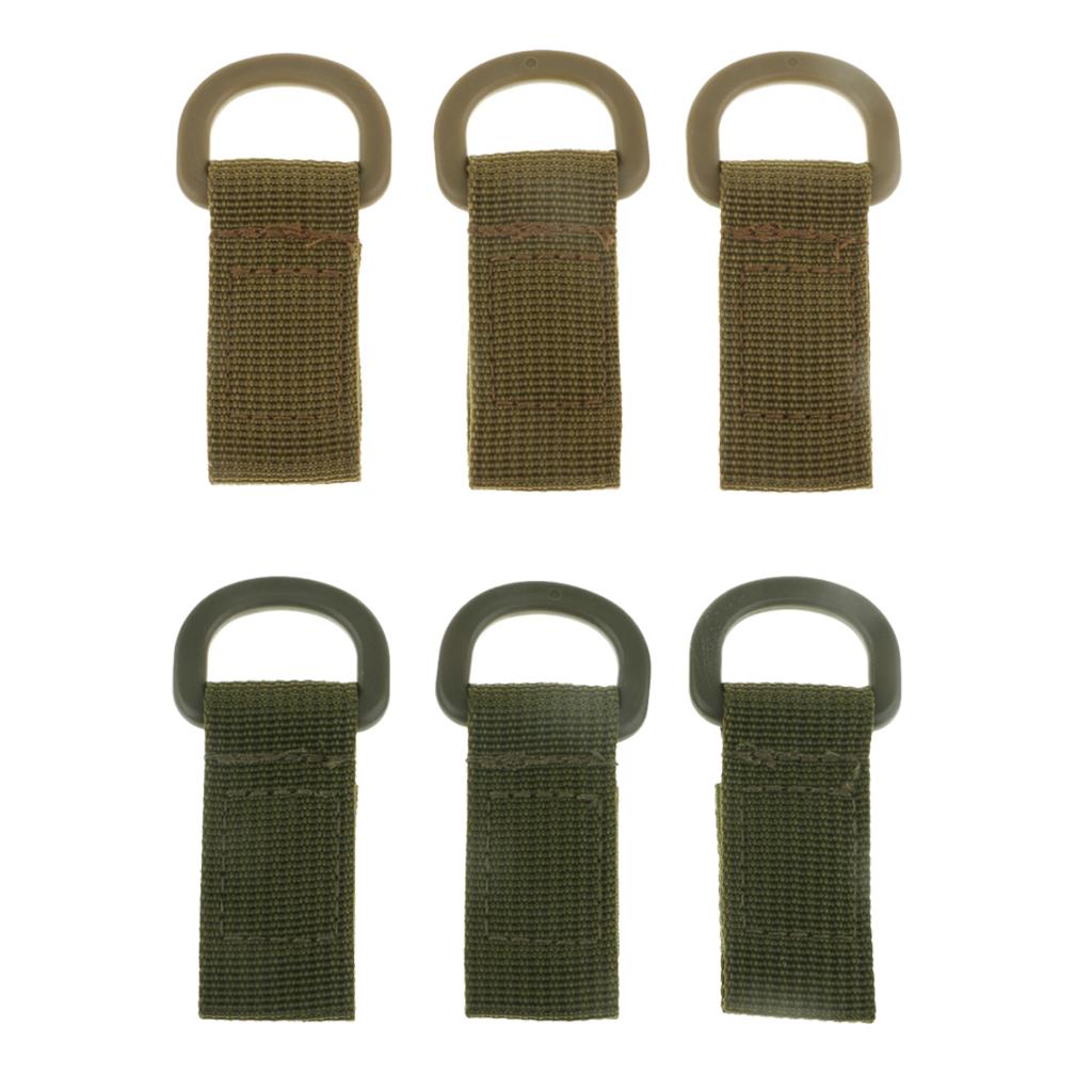 6pcs Nylon Molle Webbing Hanger Hook, Carabiner Water Bottle Buckle Holder for Outdoor Hiking Camping Traveling