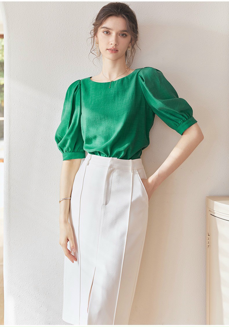 Chân váy công sở kem xinh và sang trọng