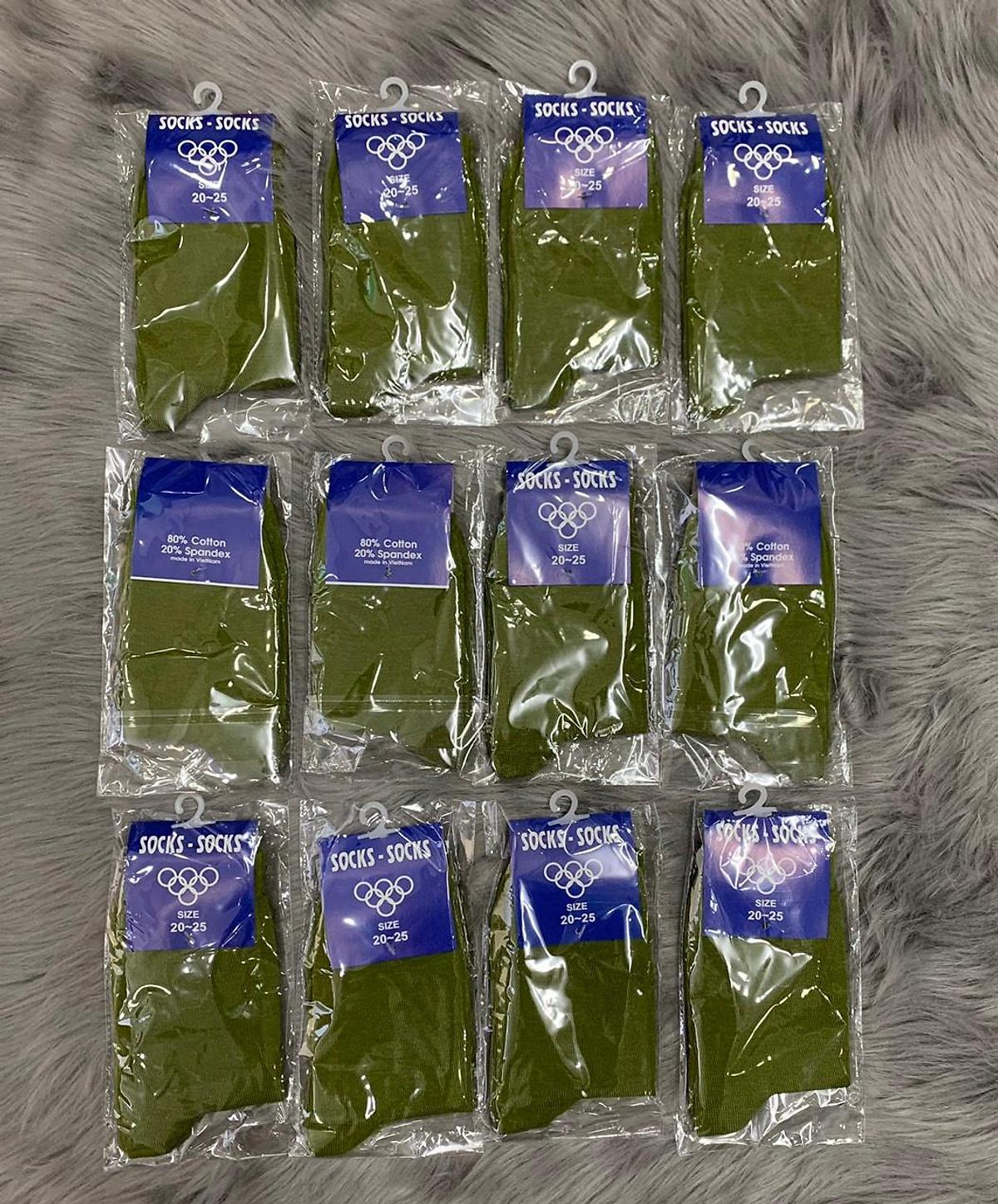 Tất Vớ xanh Sĩ quan CA BĐ , xanh dân quân , xanh dân phòng , thun COTTON ,ảnh thật , bảo đảm giao đúng hàng - 20 đôi