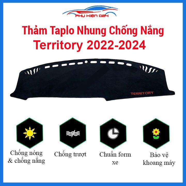 Thảm taplo nhung Territory 2022-2023-2024 chống nắng nóng làm mát xe mở rộng tầm nhìn