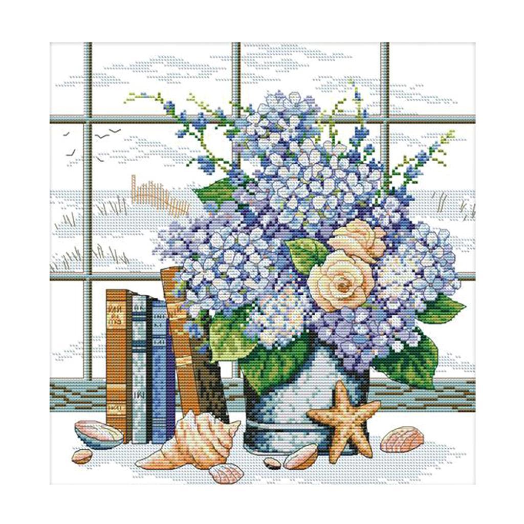 Stamped Cross Stitch Kits Printed Windowsill Patterns for Beginners Adults