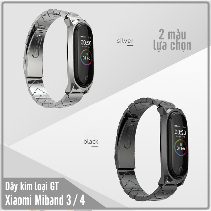 Vòng thay thế cho Xiaomi Miband 3 / 4 Mijobs kim loại GT V2 bản lớn - Hàng Nhập Khẩu