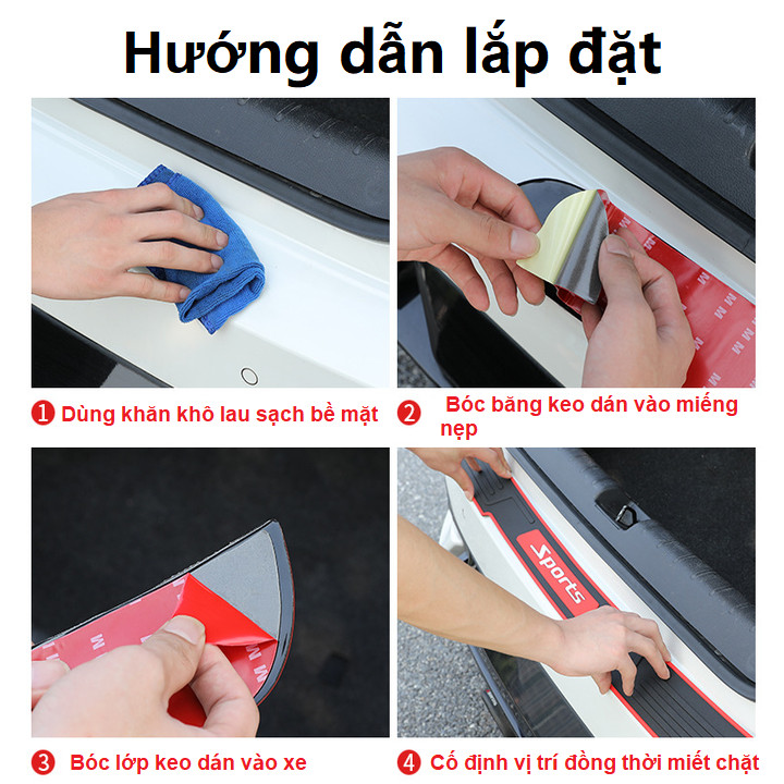 Cuộn cao su dán bảo vệ chống xước cốp sau xe hơi, ô tô SP01