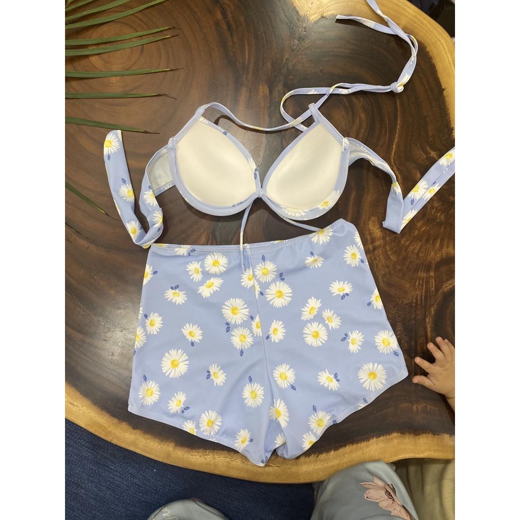Bikini, Đồ Bơi Đi Biển Hai Mảnh Áo Gọng Nơ Quần Đùi ODERI HM-071