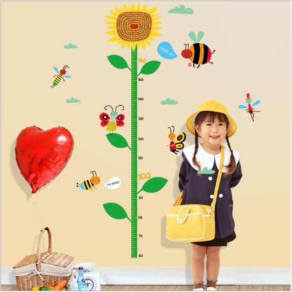 Decal trang trí thước đo hoa hướng dương