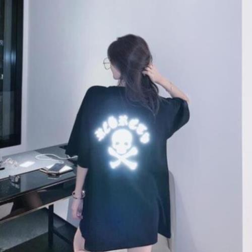 Áo Thun Phản Quang Nam Nữ In hình Đầu Lâu, áo chất, đi đêm, đi phượt bao ngầu, nhìn đã mắt
