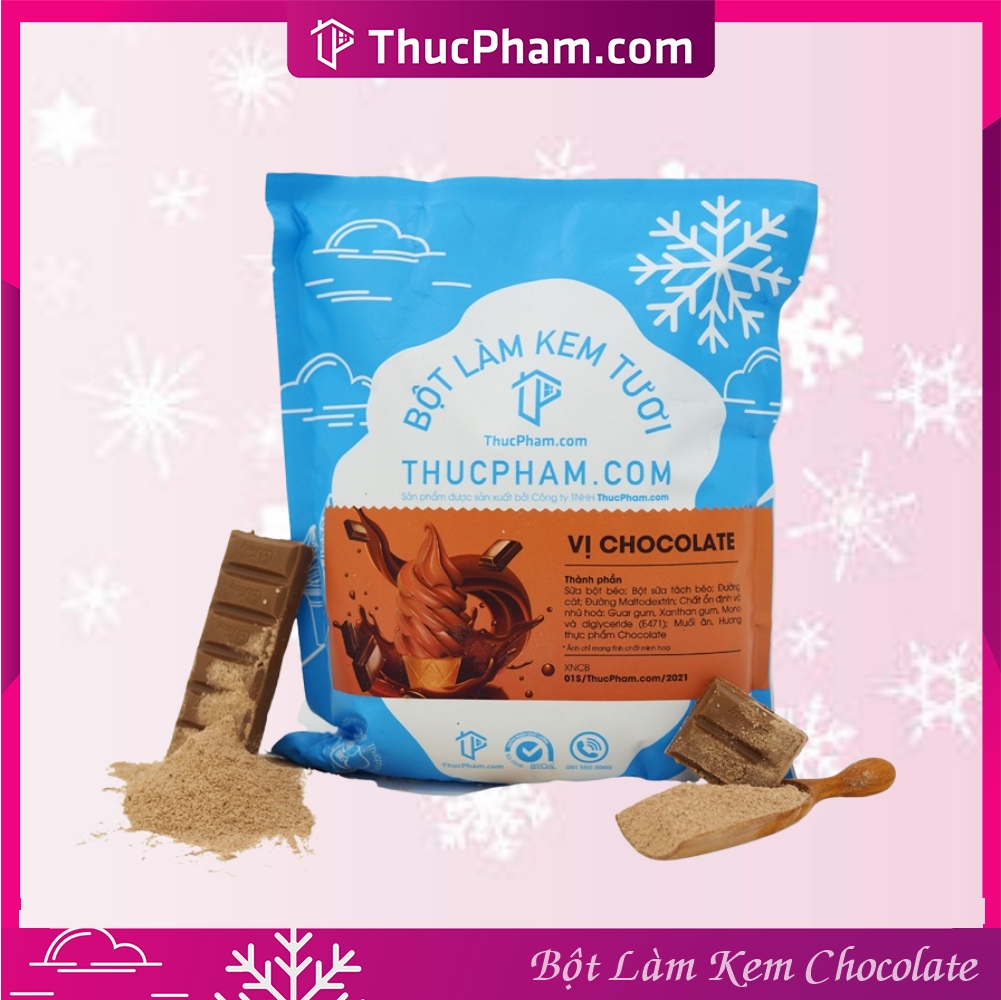 Combo 5 Gói Bột Làm Kem Tươi ThucPham.Com Vị Chocolate- Túi 1kg - Được Chứng Nhận HTQL An Toàn Thực Phẩm ISO 22000:2018