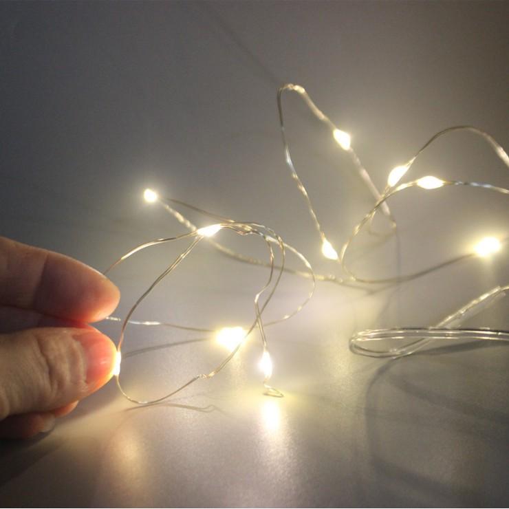 Dây đèn led màu vàng sáng ấm trang trí tiểu cảnh, hộp quà, DIY