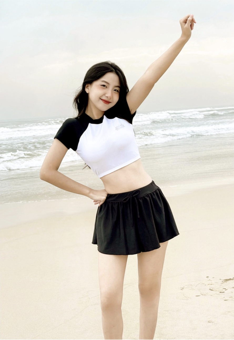 Quần bơi Nữ BIKINI PASSPORT kiểu kín đáo có dây rút - màu Đen - BS360_BL