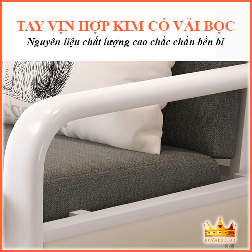 Giường Sofa Đa Năng Thông Minh ROYALDECORHN - Giường Sofa Kéo Thành Ghế Tiện Lợi Khung Sắt, Đệm Bọt Biển - Nội Thất Phòng Ngủ