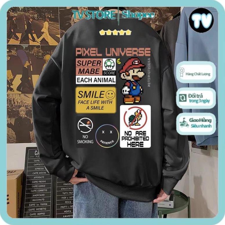 Áo Nỉ Nam TVSTORE Áo Sweater cổ tròn dáng rộng phong cách thời trang hàn quốc cho nam giới