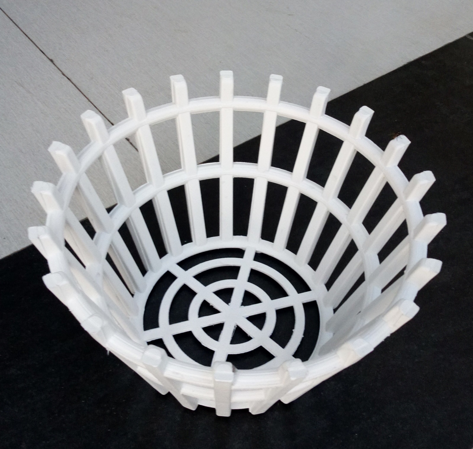 Bộ 10 chậu trồng lan giả gỗ màu trắng đường kính 23cm
