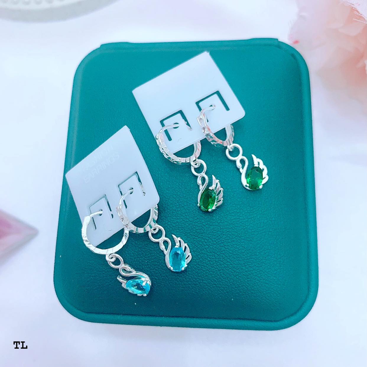 Bông tai trẻ em hình thiên nga chất liệu bạc s925 MS05t