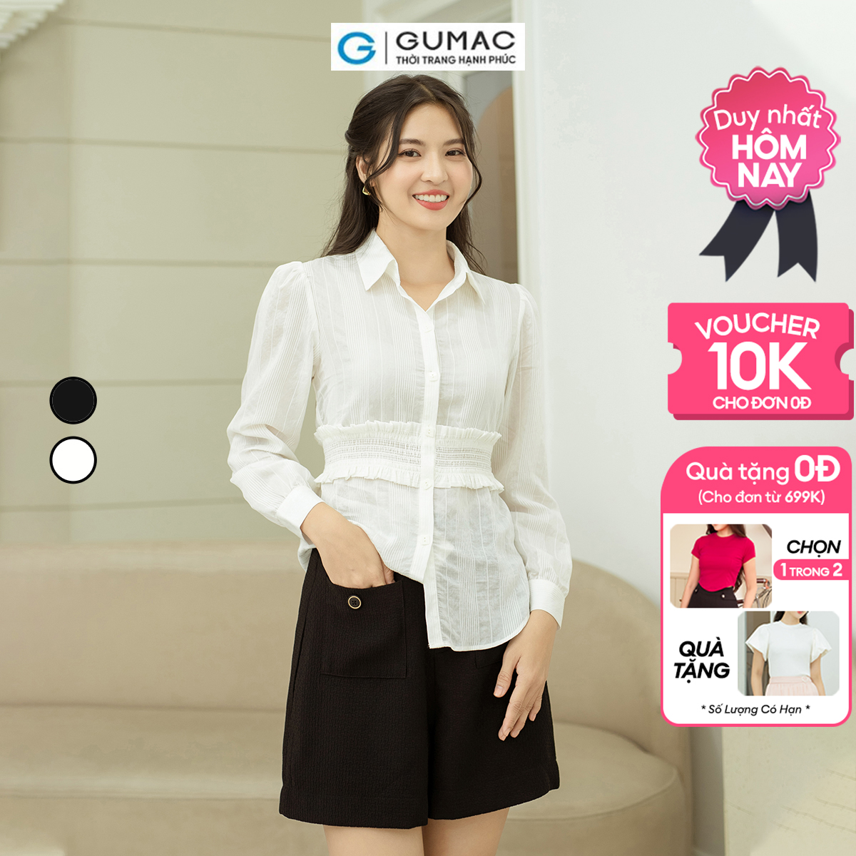 Quần short kiểu túi đắp GUMAC QD09053