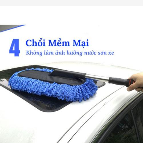 Chổi rửa xe ô tô sợi dầu LOẠI DẸT - Cán có thể kéo dài