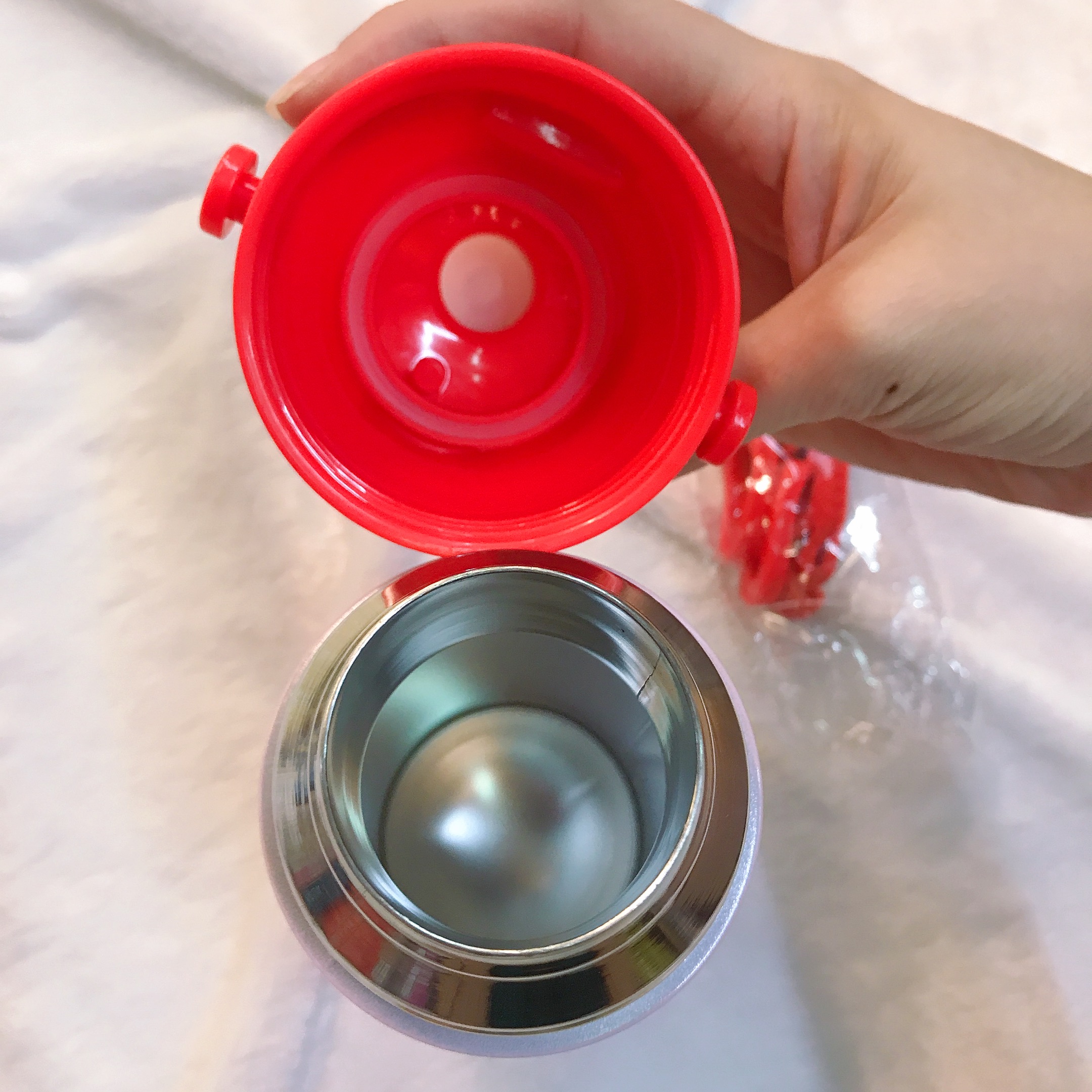 Bình nước giữ nhiệt hình mèo Kitty tưới cây nắp trong suốt màu đỏ cho trẻ em, bé gái -  - KT3654D